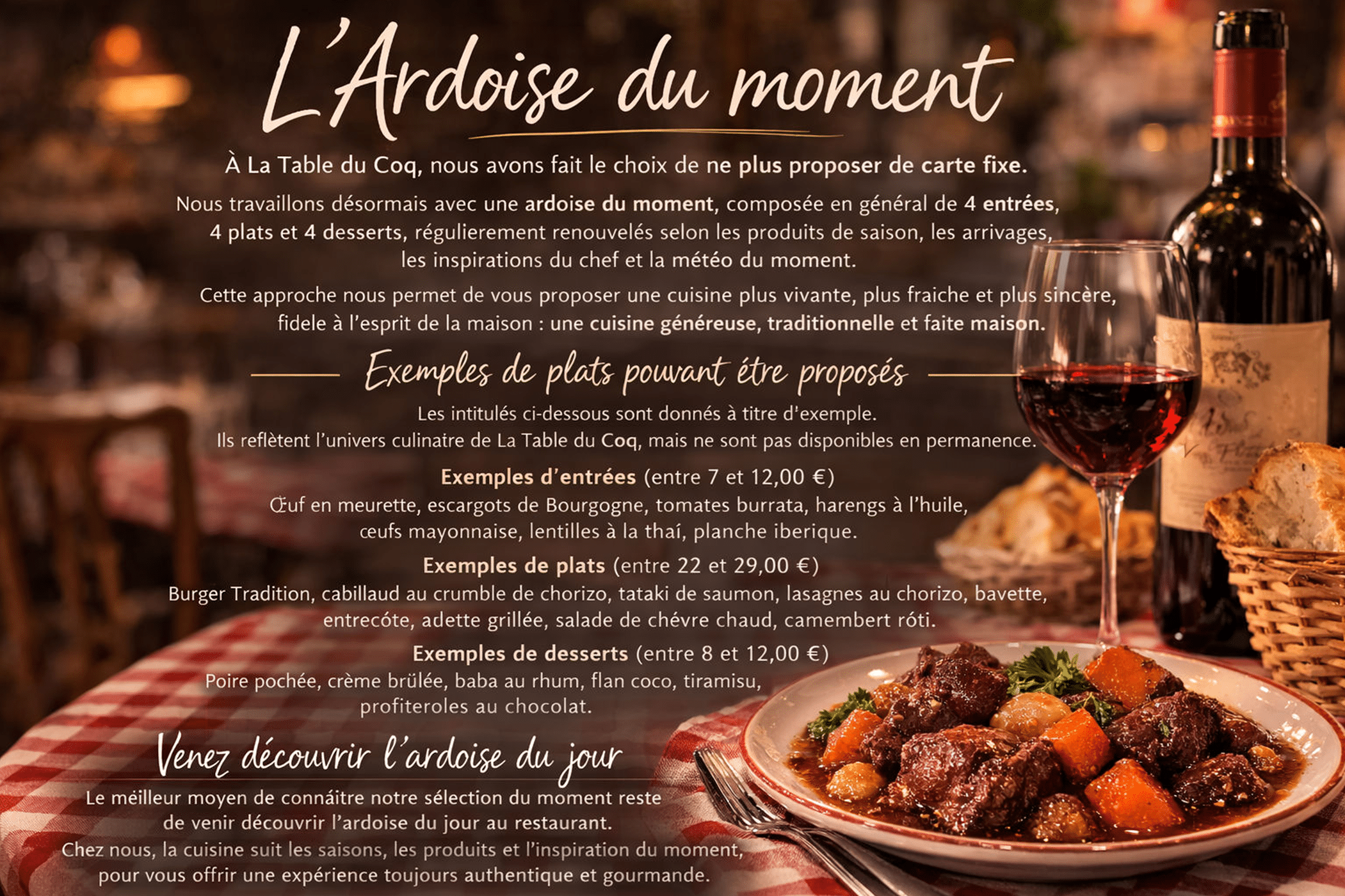 table du coq ardoise